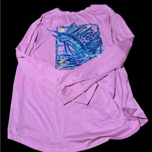 Lauren James Pink Graphic Long Sleeve Shirt